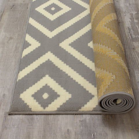 Fiona 3572_9944 Grey Classy Diamond Pattern Area Rug by Novelle Home