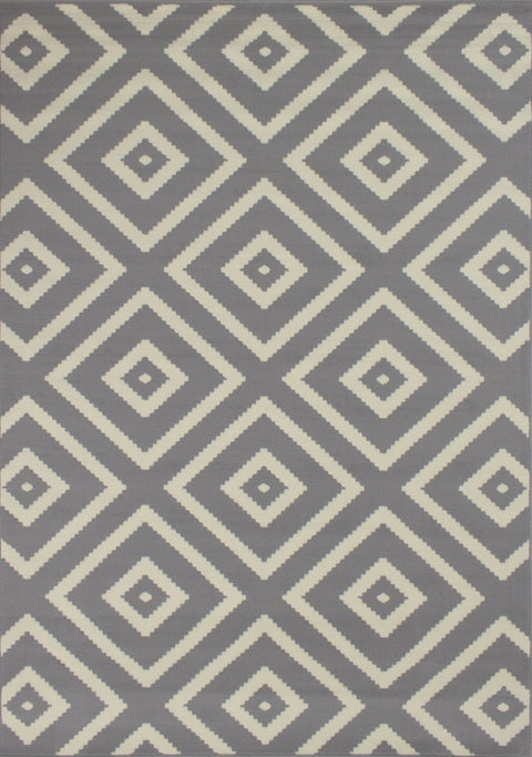 Fiona 3572_9944 Grey Classy Diamond Pattern Area Rug by Novelle Home