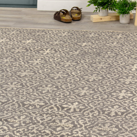 Fiona 3615_7935 Cream Grey Small Suns Area Rug by Novelle Home