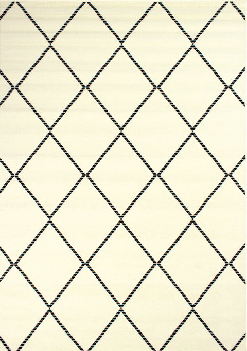Fiona 3617_0933 White Black Lattice Area Rug by Novelle Home