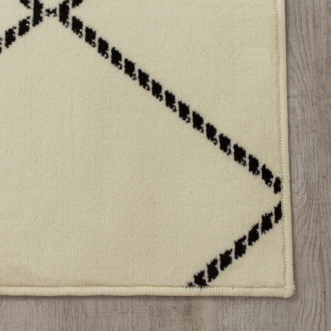 Fiona 3617_0933 White Black Lattice Area Rug by Novelle Home