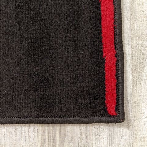 Fiona 3637_1945 Black Grey Red Marble Track Area Rug by Novelle Home