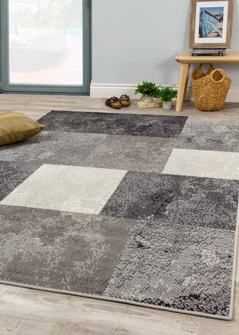 Fiona 3654_9944 Grey Rocky Block Stack Area Rug by Novelle Home