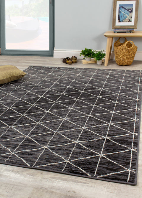 Fiona 5031_6922 Grey Cream Tri-Structure Area Rug by Novelle Home