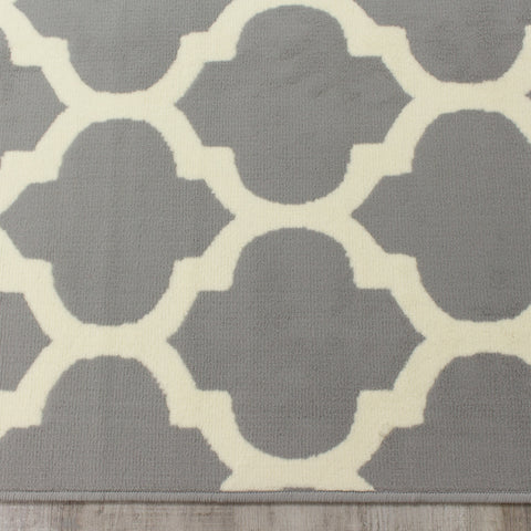Fiona 5034_9944 Grey White Classic Ogee Area Rug by Novelle Home