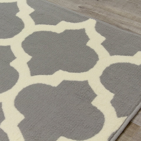 Fiona 5034_9944 Grey White Classic Ogee Area Rug by Novelle Home