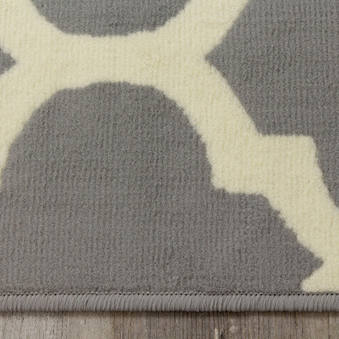 Fiona 5034_9944 Grey White Classic Ogee Area Rug by Novelle Home