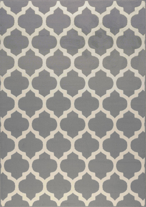 Fiona 5034_9944 Grey White Classic Ogee Area Rug by Novelle Home