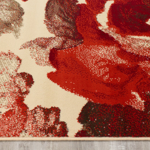 Fiona 5035_3933 Red Vintage Botanical Flower Area Rug by Novelle Home