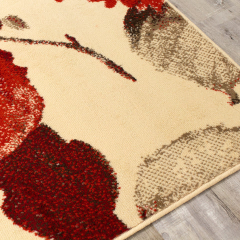 Fiona 5035_3933 Red Vintage Botanical Flower Area Rug by Novelle Home