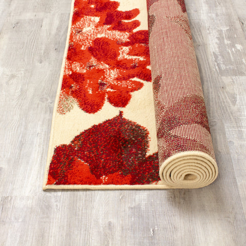 Fiona 5035_3933 Red Vintage Botanical Flower Area Rug by Novelle Home