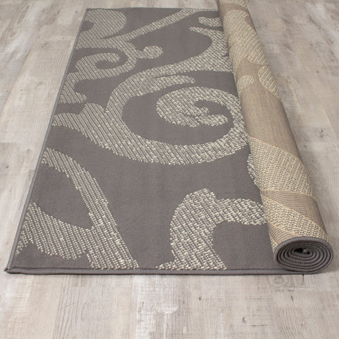 Fiona 701300_11922 Grey Cream Whirling Area Rug by Novelle Home