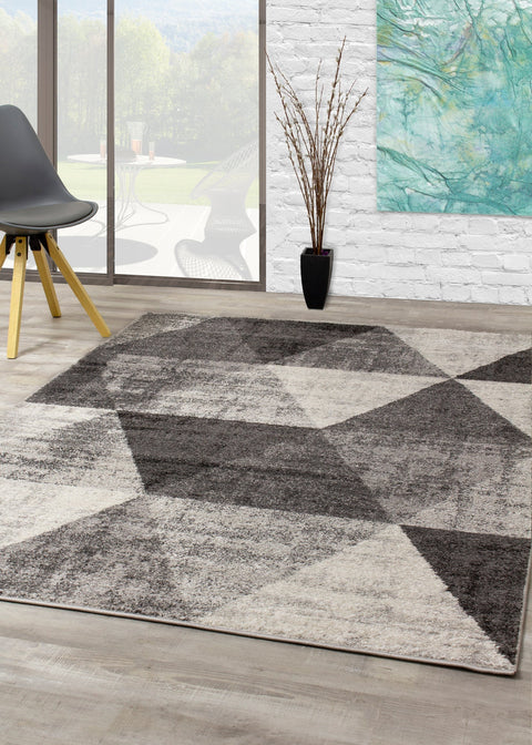 Focus Grey Cream Variegation Rug by Kalora Interiors