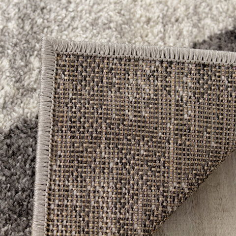 Focus B323_9646 Distressed Triangles Grey Cream Area Rug by Kalora Interiors