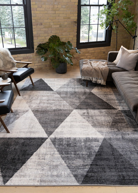 Focus Grey Cream Variegation Rug by Kalora Interiors