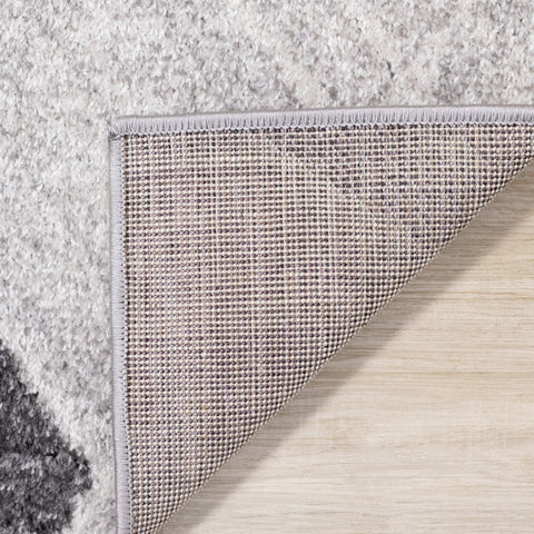 Focus Grey Cream Distressed Triangle Vertical Column Rug by Kalora Interiors