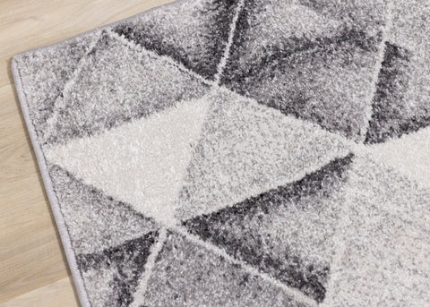 Focus Grey Cream Distressed Triangle Vertical Column Rug by Kalora Interiors
