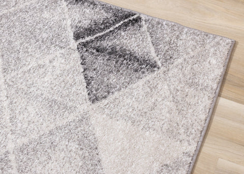 Focus Grey Cream Distressed Triangle Vertical Column Rug by Kalora Interiors