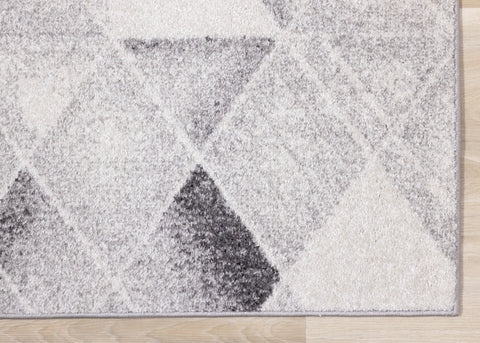 Focus Grey Cream Distressed Triangle Vertical Column Rug by Kalora Interiors