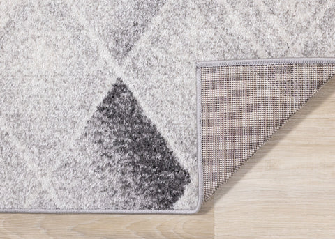 Focus Grey Cream Distressed Triangle Vertical Column Rug by Kalora Interiors