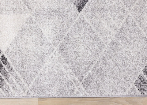 Focus Grey Cream Distressed Triangle Vertical Column Rug by Kalora Interiors