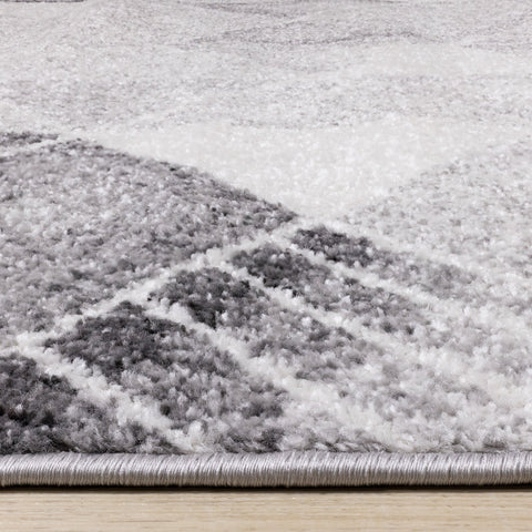 Focus Grey Cream Distressed Triangle Vertical Column Rug by Kalora Interiors