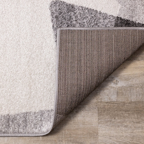 Focus Grey White Geometric Shapes Rug by Kalora Interiors
