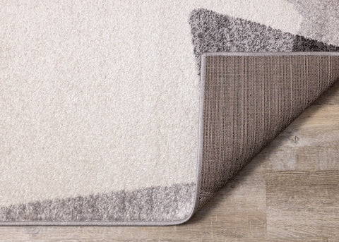 Focus Grey White Geometric Shapes Rug by Kalora Interiors