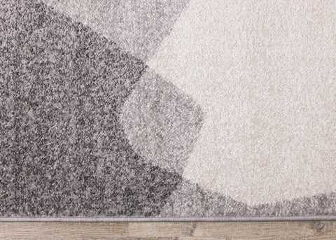 Focus Grey White Geometric Shapes Rug by Kalora Interiors