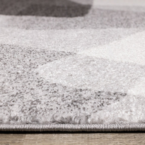 Focus Grey White Geometric Shapes Rug by Kalora Interiors