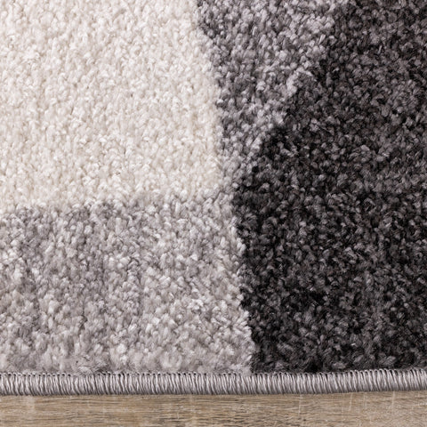 Focus Grey White Geometric Shapes Rug by Kalora Interiors