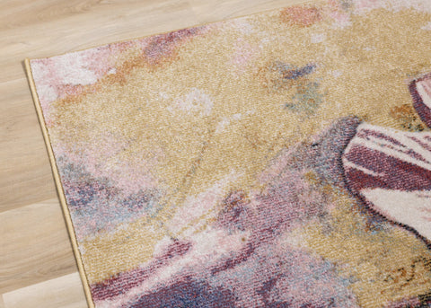Folio Pink Yellow Blue Poppy Rug by Kalora Interiors
