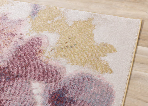 Folio Pink Yellow Blue Poppy Rug by Kalora Interiors