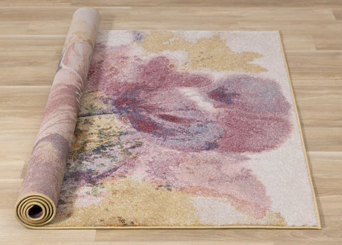 Folio Pink Yellow Blue Poppy Rug by Kalora Interiors
