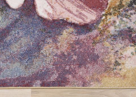 Folio Pink Yellow Blue Poppy Rug by Kalora Interiors