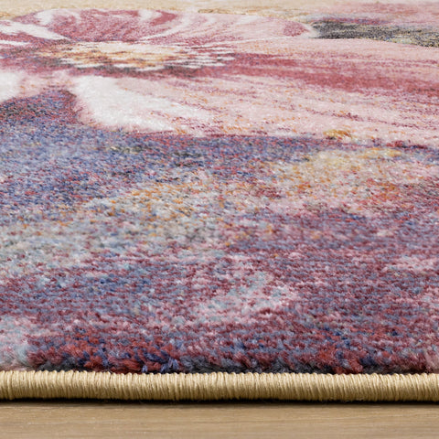 Folio Pink Yellow Blue Poppy Rug by Kalora Interiors