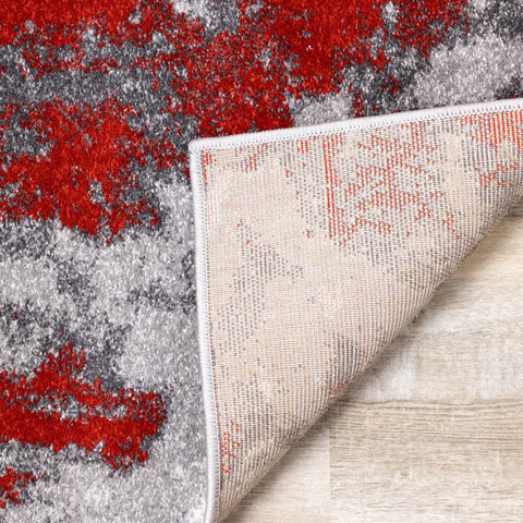 Freemont Grey/Red Abstract Expression Rug by Kalora Interiors