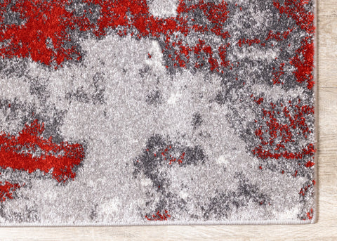 Freemont Grey/Red Abstract Expression Rug by Kalora Interiors