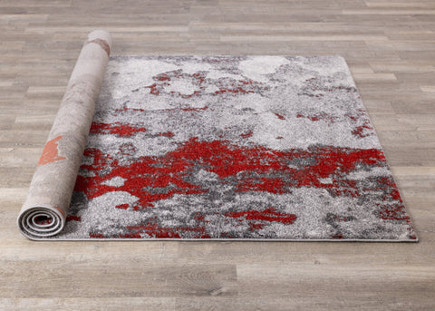 Freemont Grey/Red Abstract Expression Rug by Kalora Interiors