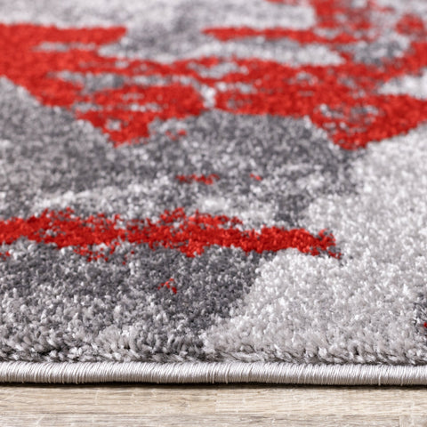 Freemont Grey/Red Abstract Expression Rug by Kalora Interiors