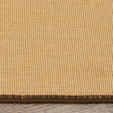 Golden Fibre 2243 Beige Micro Boucle Brown Border Jute Area Rug by Novelle Home