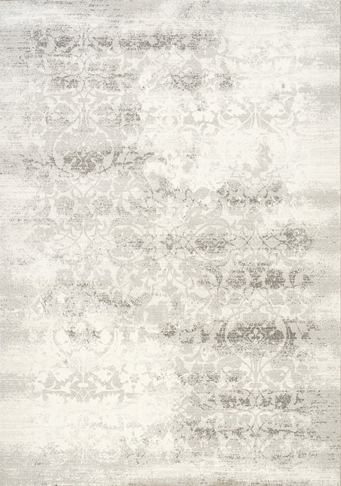 Intrigue 12173_910 Grey Cream Distressed Damask Area Rug by Kalora Interiors