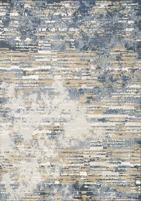 Intrigue 12187_505 Blue Beige Distressed Rip Area Rug by Kalora Interiors