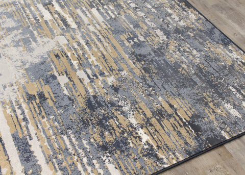 Intrigue 12187_505 Blue Beige Distressed Rip Area Rug by Kalora Interiors