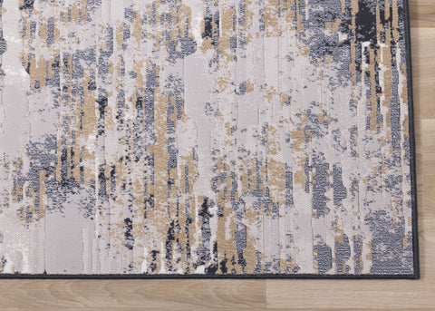 Intrigue Beige Blue Distressed Rip Rug by Kalora Interiors