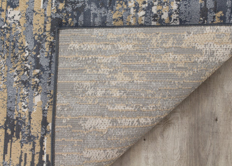 Intrigue 12187_505 Blue Beige Distressed Rip Area Rug by Kalora Interiors