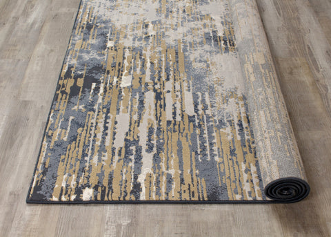 Intrigue 12187_505 Blue Beige Distressed Rip Area Rug by Kalora Interiors