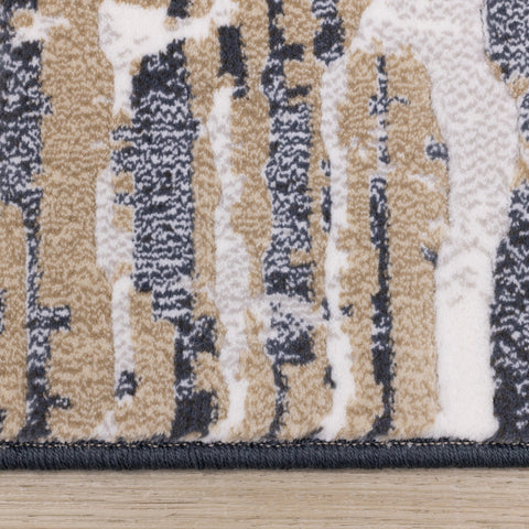 Intrigue Beige Blue Distressed Rip Rug by Kalora Interiors