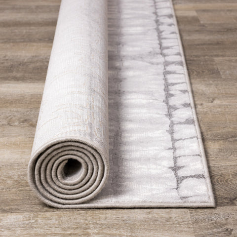 Intrigue White Grey Faded Distressed Rug by Kalora Interiors