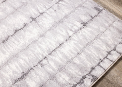 Intrigue White Grey Faded Distressed Rug by Kalora Interiors